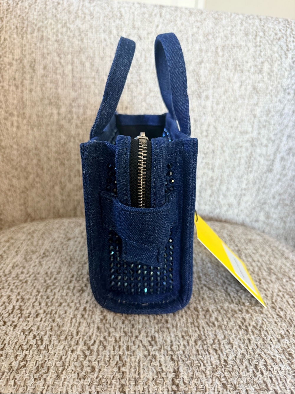 Marc Jacobs The Crystal Denim Crossbody Mini Tote Bag Dark Wash NWT - Picture 6 of 10